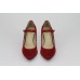 DUZSOL  piros  női bőr cipő